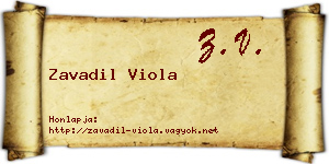 Zavadil Viola névjegykártya